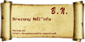 Brezsny Násfa névjegykártya